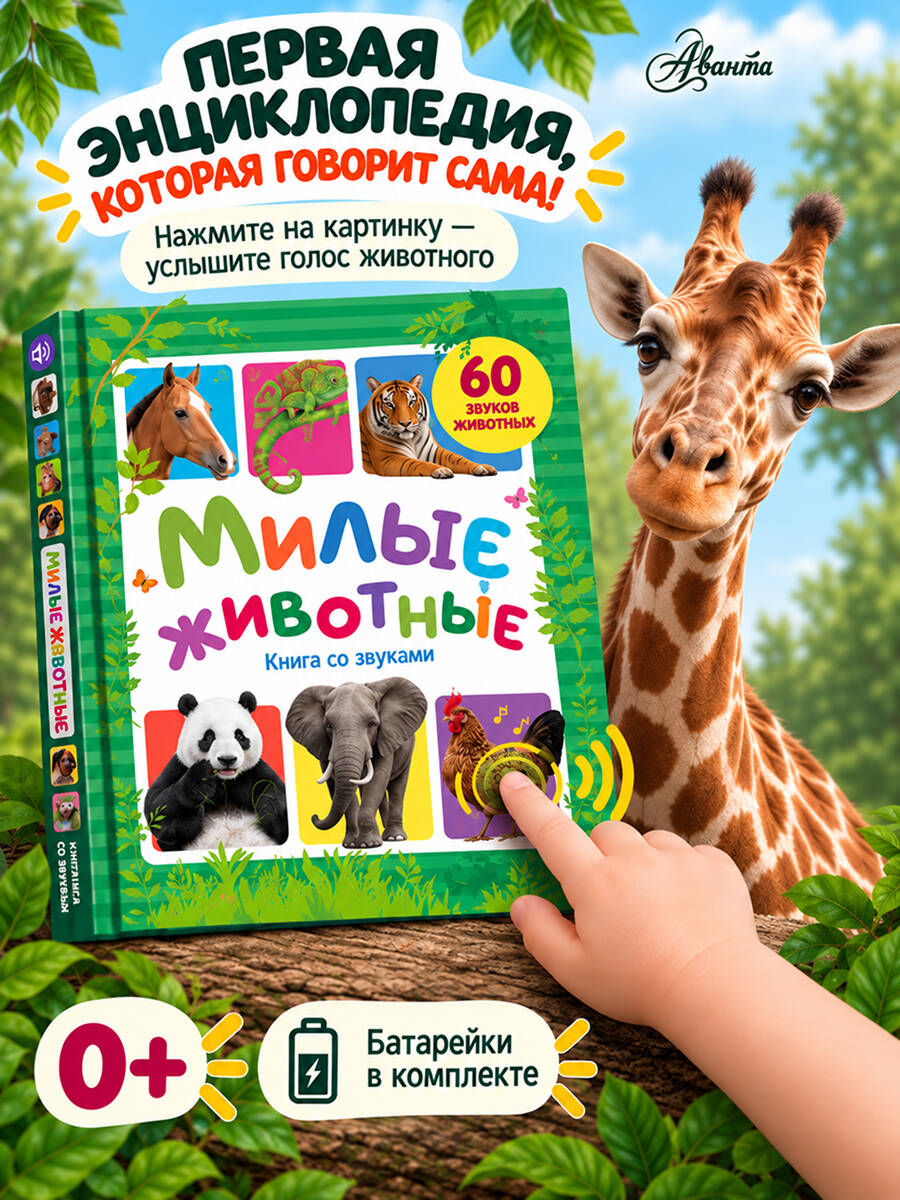 Книга со звуками "Милые животные"